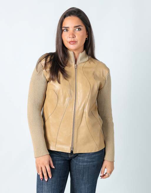 Vintage Unbranded M leather jacket in tan