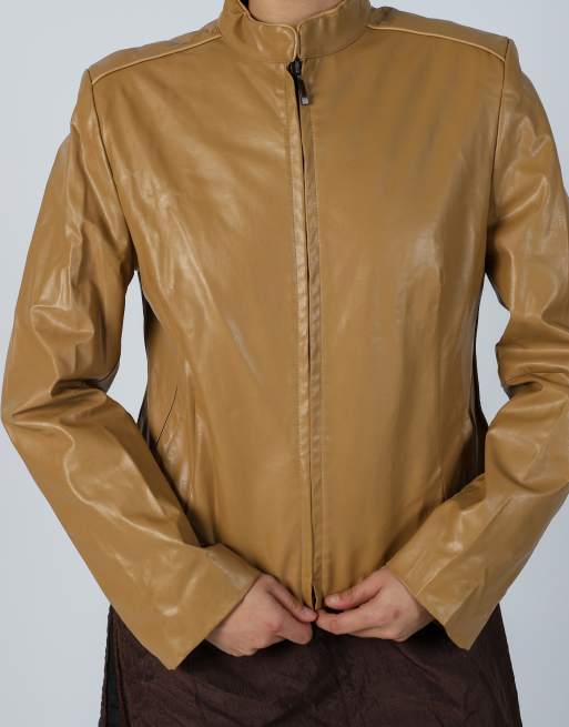 Vintage Unbranded M leather jacket in tan, 4 of 4