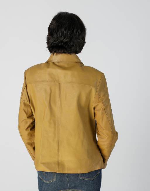 Vintage Unbranded M leather jacket in tan, 2 of 4