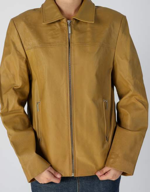 Vintage Unbranded M leather jacket in tan, 4 of 4