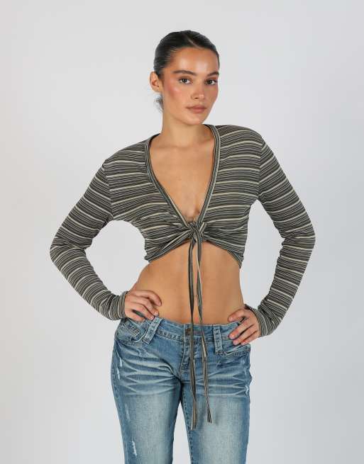 Vintage Unbranded M long sleeve top in beige, 1 of 4