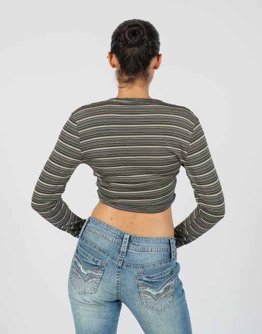 Vintage Unbranded M long sleeve top in beige, 2 of 4