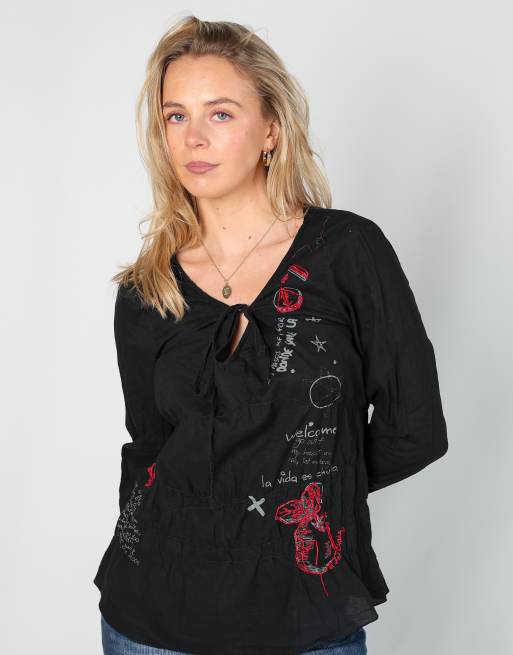 Vintage Unbranded M long sleeve top in black