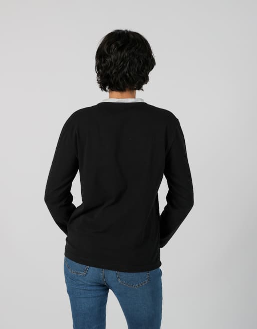 Vintage Unbranded M long sleeve top in black, 2 of 4