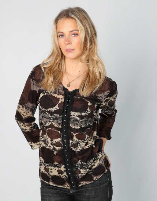 Vintage Unbranded M long sleeve top in brown