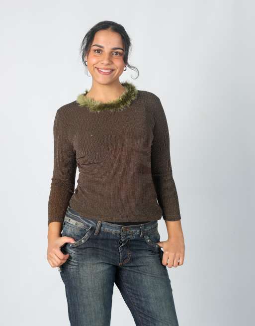 Vintage Unbranded M long sleeve top in brown