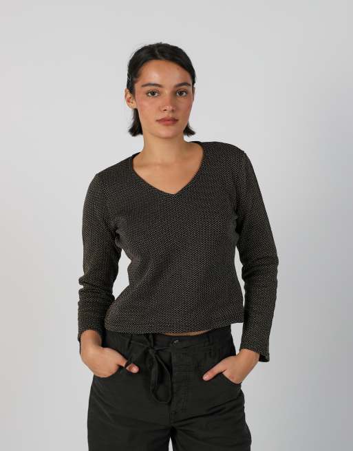 Vintage Unbranded M long sleeve top in gold, 1 of 4