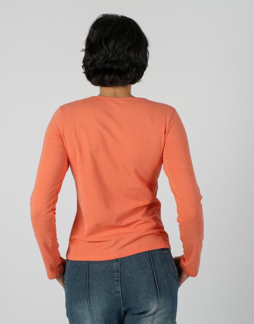 Vintage Unbranded M long sleeve top in peach, 2 of 4