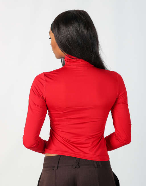 Vintage Unbranded M long sleeve top in red | ASOS