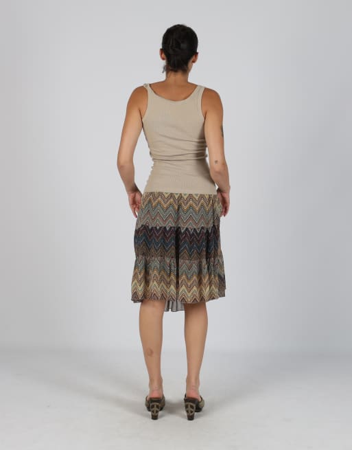Vintage Unbranded M mesh midi skirt in brown, 3 of 4