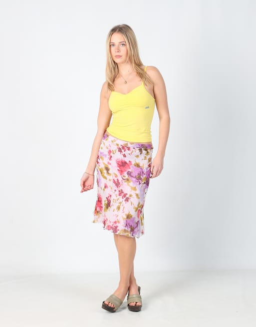 Vintage Unbranded M mesh midi skirt in lilac purple