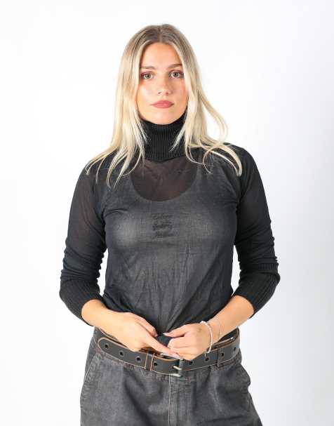 Vintage Unbranded M mesh top in black - view 1