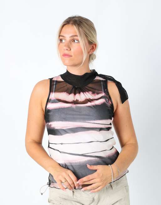 Vintage Unbranded M mesh top in black