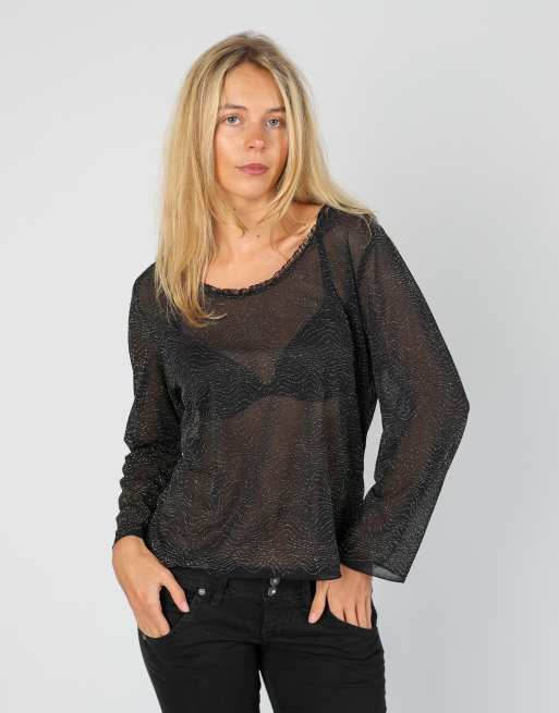 Vintage Unbranded M mesh top in black