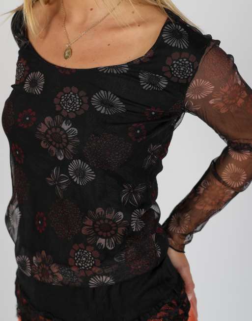 Vintage Unbranded M mesh top in black, 4 of 4