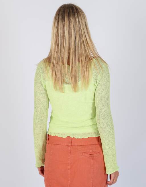 Vintage Unbranded M mesh top in light green, 2 of 4