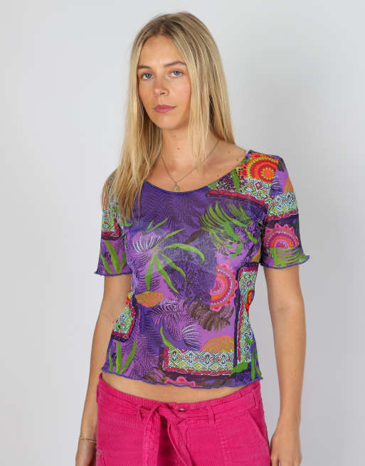 Vintage Unbranded M mesh top in purple