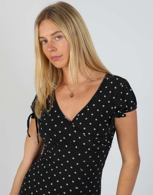 Vintage Unbranded M printed woven midi dress in black, 4 of 4