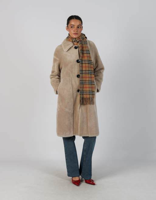 Vintage Unbranded M shearling coat in beige, 1 of 4