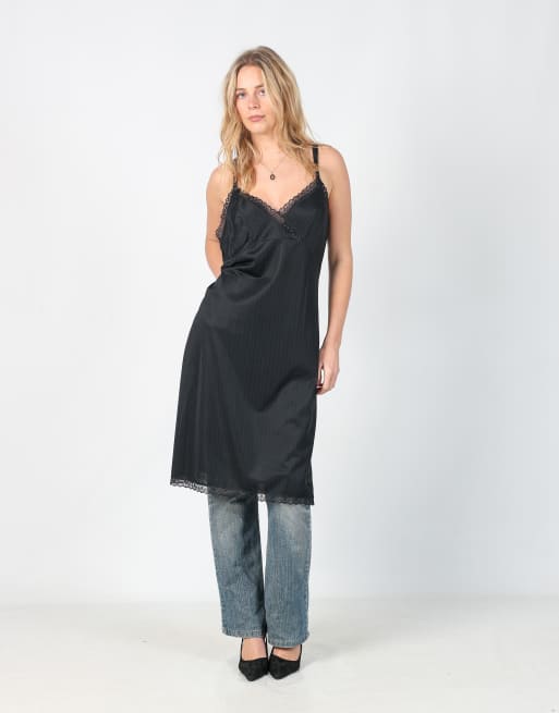 Vintage Unbranded M slip dress in black