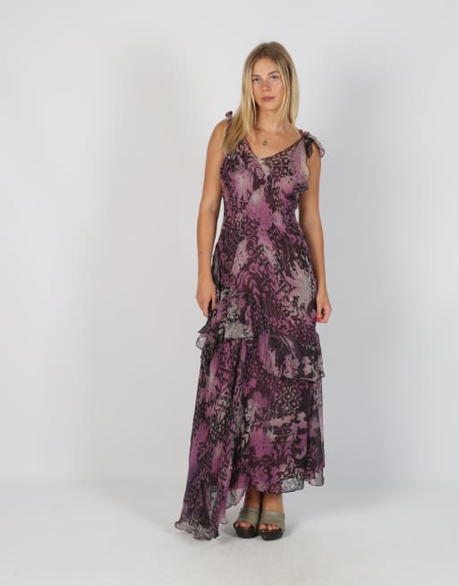 Vintage Unbranded M woven maxi dress in purple