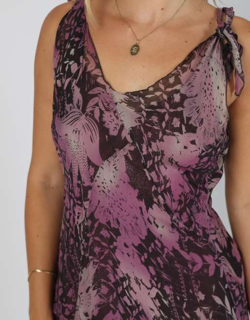 Vintage Unbranded M woven maxi dress in purple, 4 of 4