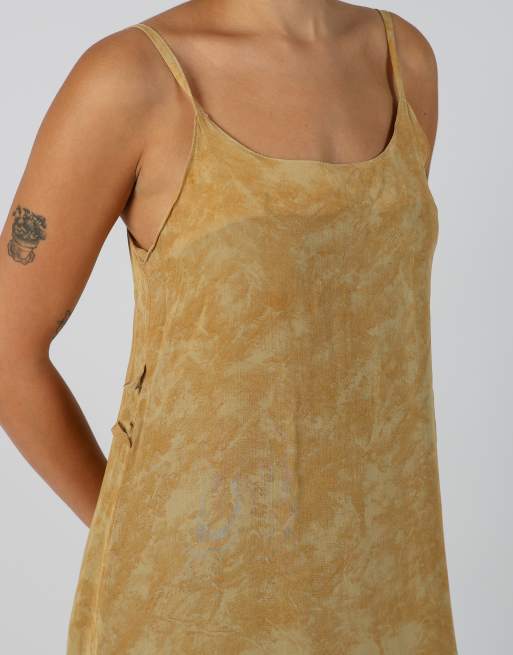 Vintage Unbranded M woven maxi dress in tan, 4 of 4