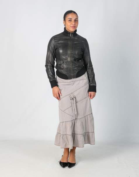 Vintage Unbranded M woven maxi skirt in beige - view 1