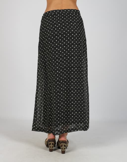 Vintage Unbranded M woven maxi skirt in charcoal grey, 4 of 4