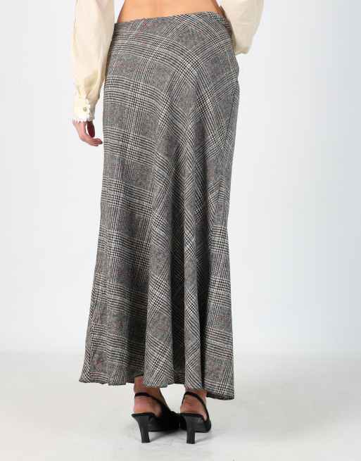 Vintage Unbranded M woven maxi skirt in grey, 2 of 4