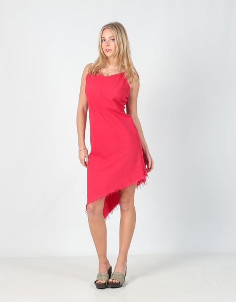 Vintage Unbranded M woven midi dress in baby pink - view 1