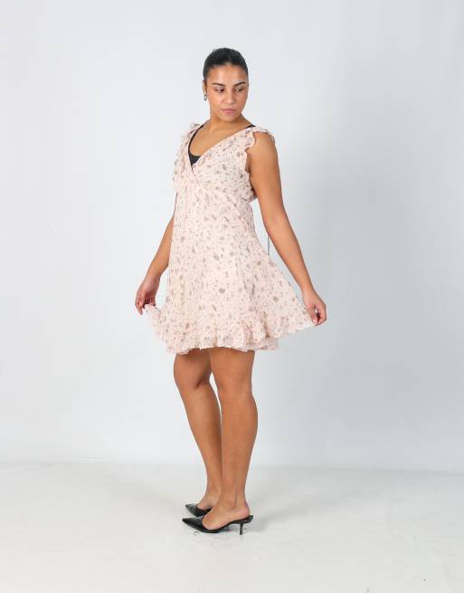 Vintage Unbranded M woven midi dress in baby pink, 3 of 4