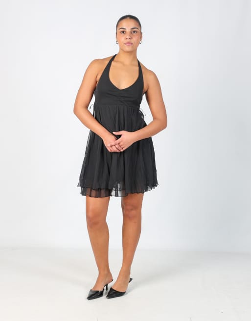 Vintage Unbranded M woven midi dress in black