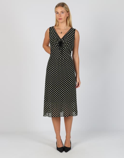 Vintage Unbranded M woven midi dress in black