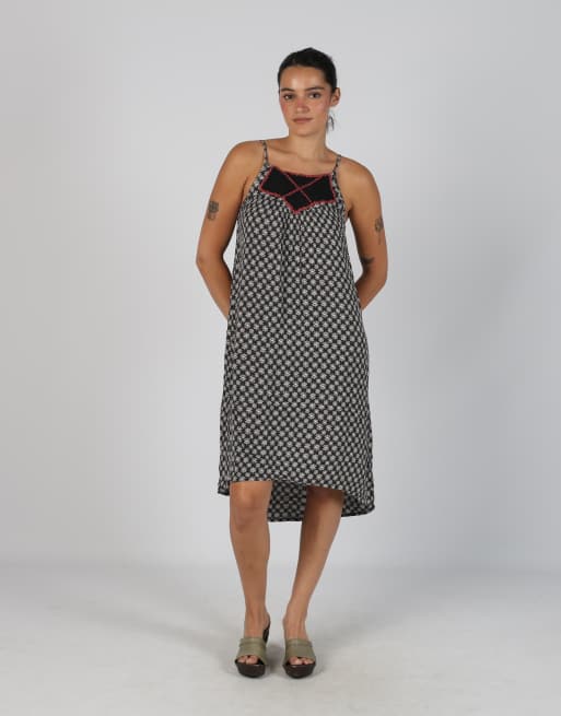 Vintage Unbranded M woven midi dress in black
