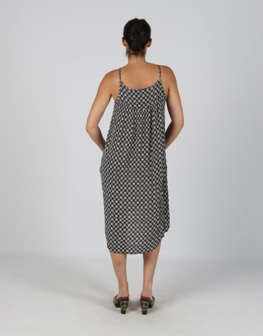Vintage Unbranded M woven midi dress in black, 3 of 4