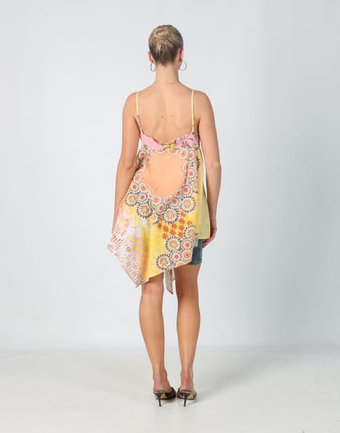 Vintage Unbranded M woven midi dress in yellow - view 1