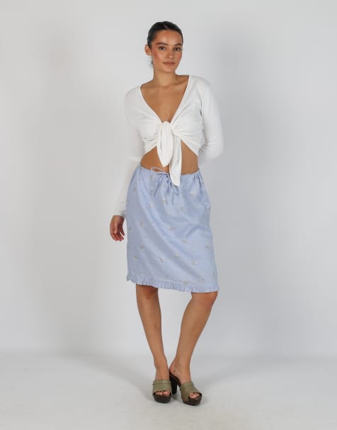Vintage Unbranded M woven midi skirt in lilac purple - view 1