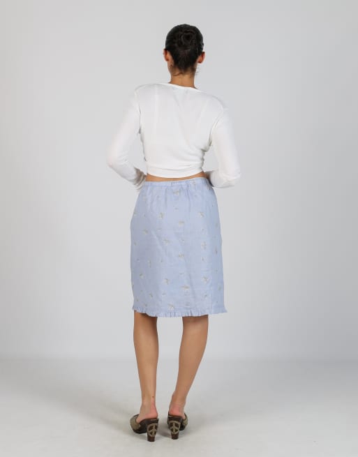 Vintage Unbranded M woven midi skirt in lilac purple, 3 of 4