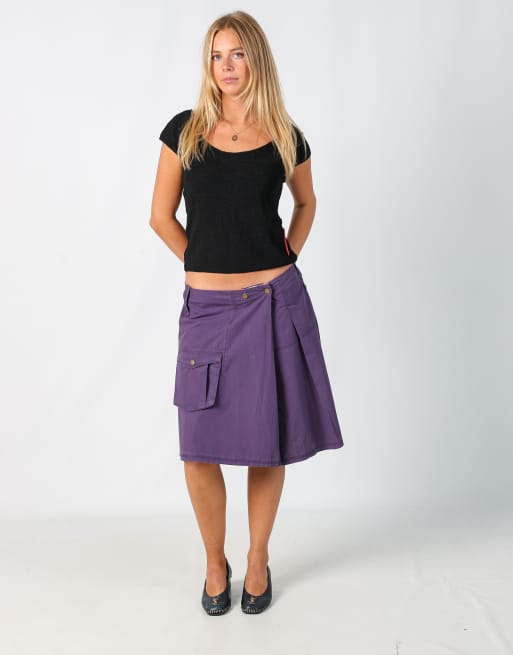 Vintage Unbranded M woven midi skirt in purple
