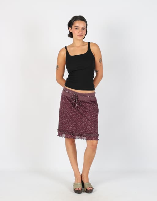 Vintage Unbranded M woven midi skirt in purple, 1 of 4