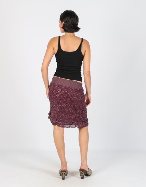 Vintage Unbranded M woven midi skirt in purple, 3 of 4