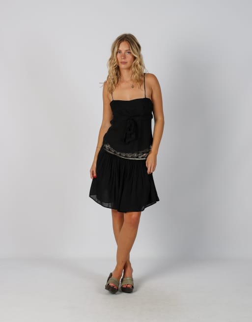 Vintage Unbranded M woven mini skirt in black, 1 of 4