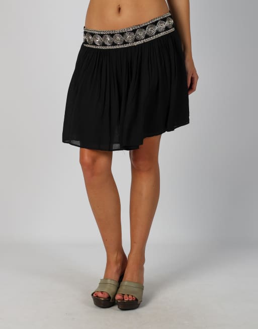 Vintage Unbranded M woven mini skirt in black, 2 of 4