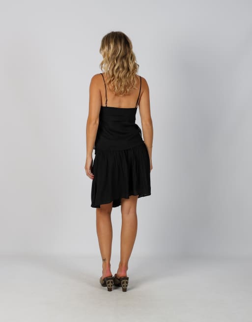 Vintage Unbranded M woven mini skirt in black, 3 of 4