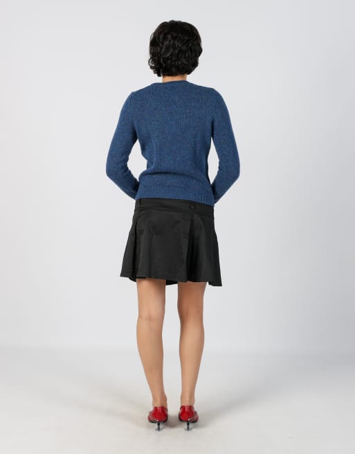 Vintage Unbranded M woven mini skirt in black, 3 of 4