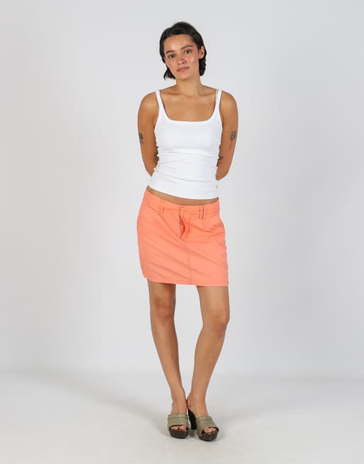 Vintage Unbranded M woven mini skirt in peach, 1 of 4