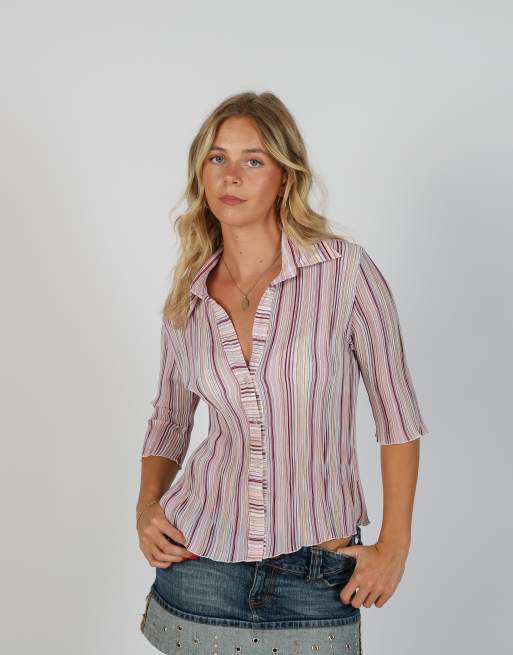 Vintage Unbranded M woven top in baby pink, 1 of 4