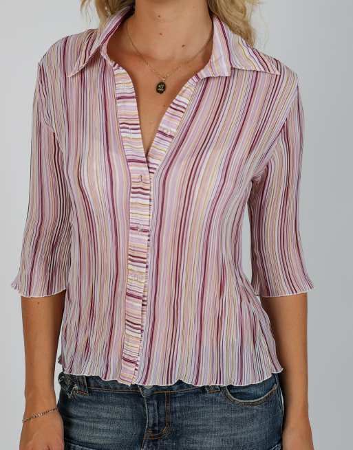 Vintage Unbranded M woven top in baby pink, 4 of 4