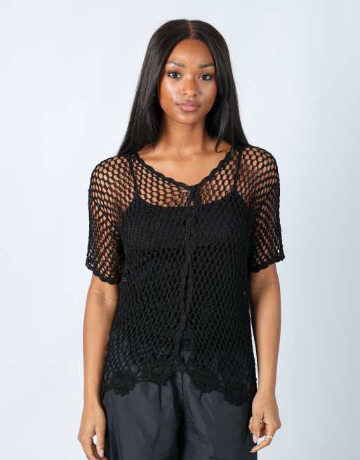 Vintage Unbranded M woven top in black